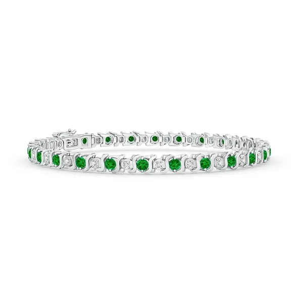 Green_Emerald_925_Sterling_Pure_Silver_S_Curl_Tennis_Bracelet