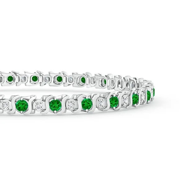 Green_Emerald_925_Sterling_Pure_Silver_S_Curl_Tennis_Bracelet