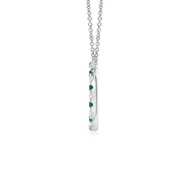 Green_Emerald_925_Pure_Silver_Open_Circle_Eternity_Necklace
