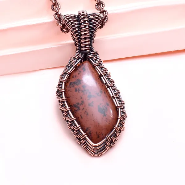 Maroon_Mahogany_Jasper_Healing_Gemstone_Copper_Wire_Wrap_Black_Oxidised_Chain_Pendant_(2.55_Cm)