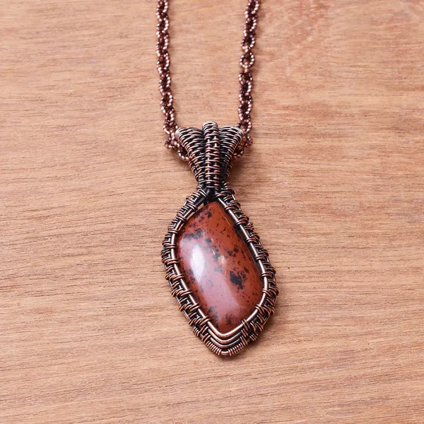 Maroon_Mahogany_Jasper_Healing_Gemstone_Copper_Wire_Wrap_Black_Oxidised_Chain_Pendant_(2.55_Cm)