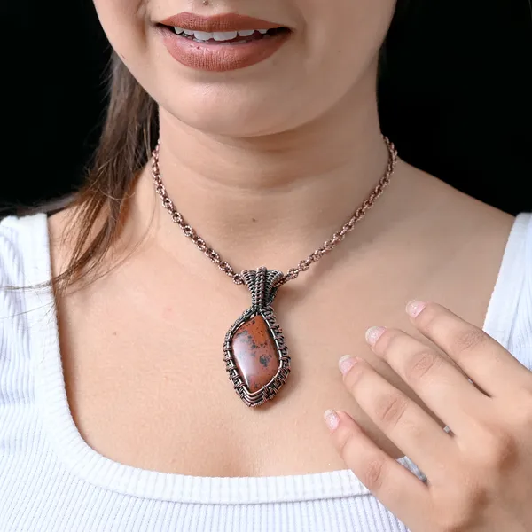 Maroon_Mahogany_Jasper_Healing_Gemstone_Copper_Wire_Wrap_Black_Oxidised_Chain_Pendant_(2.55_Cm)