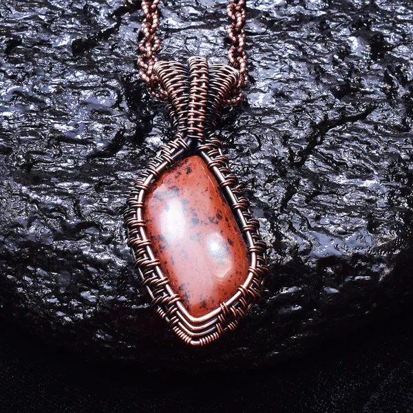 Maroon_Mahogany_Jasper_Healing_Gemstone_Copper_Wire_Wrap_Black_Oxidised_Chain_Pendant_(2.55_Cm)