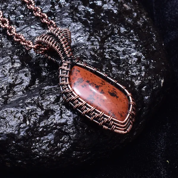 Maroon_Mahogany_Jasper_Healing_Gemstone_Copper_Wire_Wrap_Black_Oxidised_Chain_Pendant_(2.55_Cm)