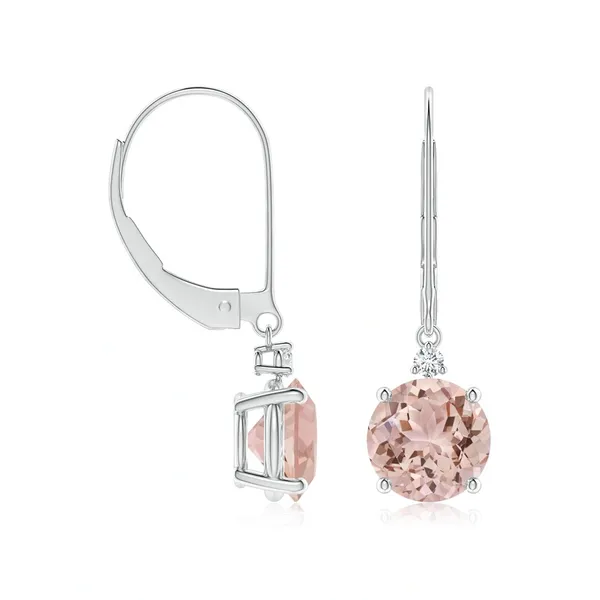 Peach_Morganite_925_Sterling_Silver_Cluster_Set_Dangle_Earring