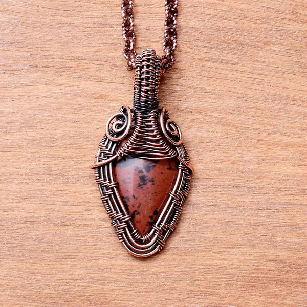 Maroon_Mahogany_Jasper_Healing_Gemstone_Copper_Wire_Wrap_Black_Oxidised_Chain_Pendant_(2.16_Cm)