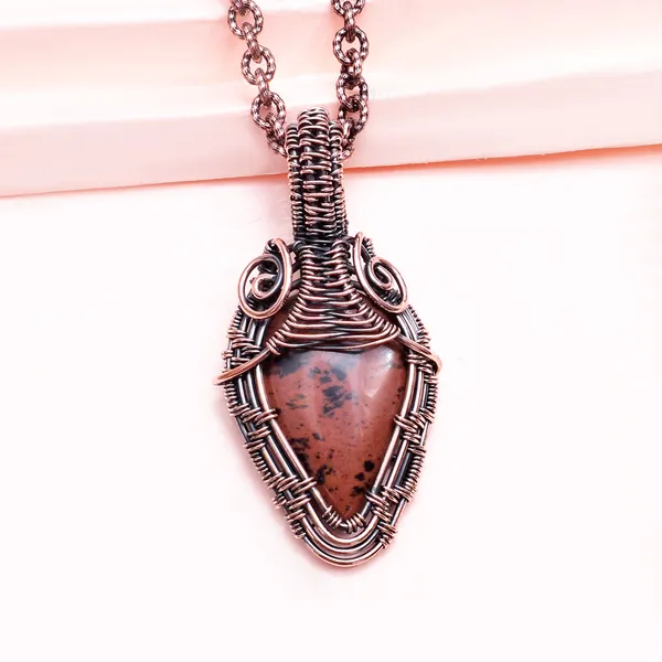 Maroon_Mahogany_Jasper_Healing_Gemstone_Copper_Wire_Wrap_Black_Oxidised_Chain_Pendant_(2.16_Cm)