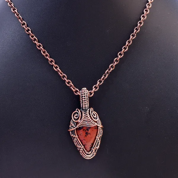 Maroon_Mahogany_Jasper_Healing_Gemstone_Copper_Wire_Wrap_Black_Oxidised_Chain_Pendant_(2.16_Cm)