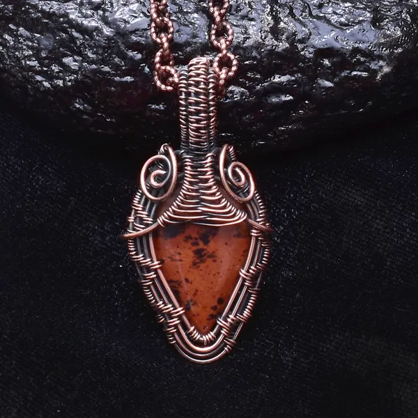 Maroon_Mahogany_Jasper_Healing_Gemstone_Copper_Wire_Wrap_Black_Oxidised_Chain_Pendant_(2.16_Cm)