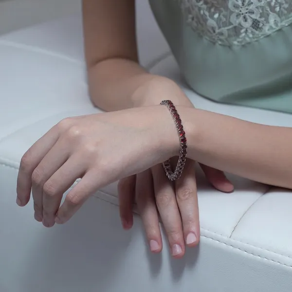 Red_Garnet_925_Sterling_Pure_Silver_Linear_Tennis_Bracelet
