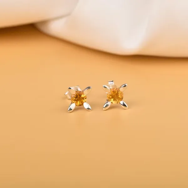 Yellow_Citrine_925_Sterling_Silver_Prong_Set_Stud_Earring