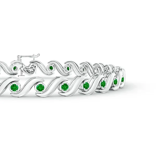 Green_Emerald_925_Sterling_Pure_Silver_S_Swirl_Bracelet