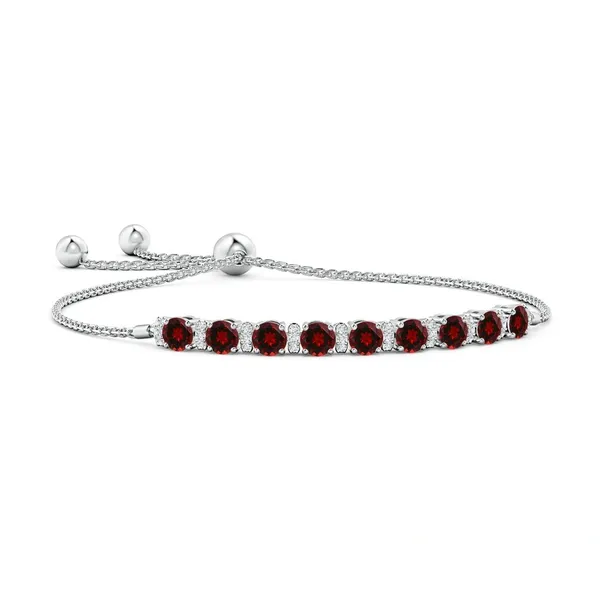 Red_Garnet_925_Sterling_Pure_Silver_Bolo_Bracelet