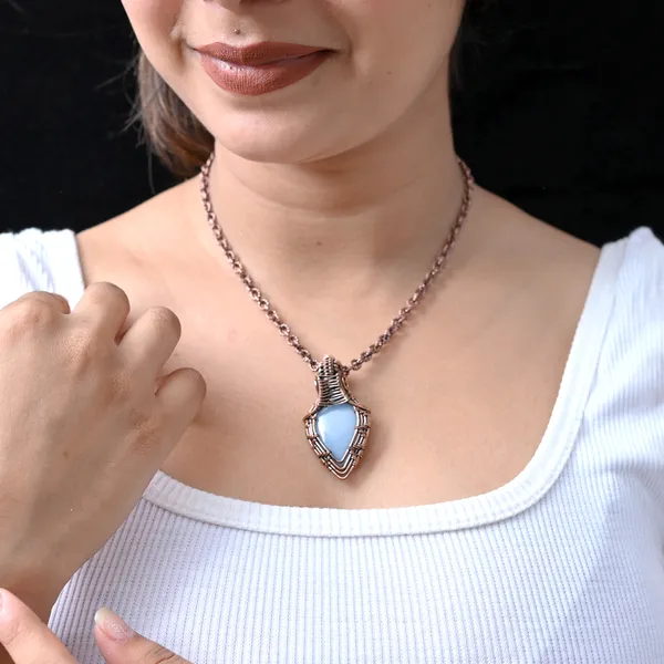 Blue_Angelite_Healing_Gemstone_Copper_Wire_Wrap_Black_Oxidised_Chain_Pendant_(1.96_Cm)