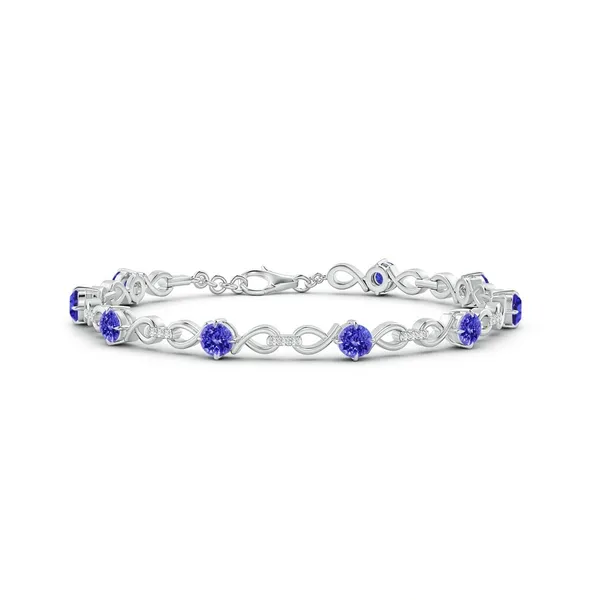 Blue_Tanzanite_925_Sterling_Pure_Silver_Infinity_Link_Bracelet