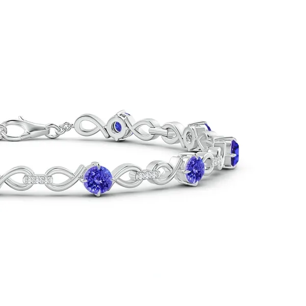 Blue_Tanzanite_925_Sterling_Pure_Silver_Infinity_Link_Bracelet