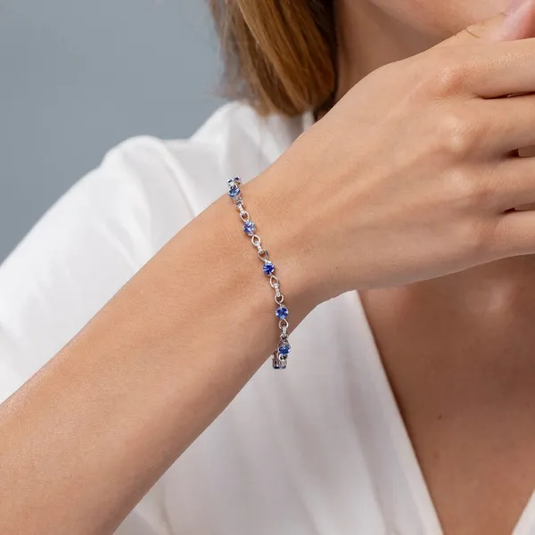 Blue_Tanzanite_925_Sterling_Pure_Silver_Infinity_Link_Bracelet
