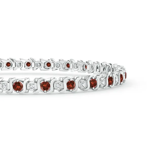 Red_Garnet_925_Sterling_Pure_Silver_S_Curl_Tennis_Bracelet