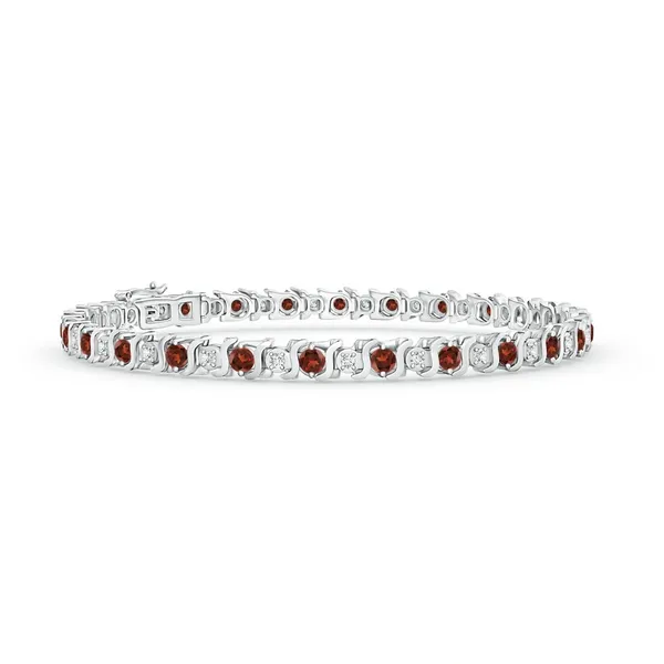 Red_Garnet_925_Sterling_Pure_Silver_S_Curl_Tennis_Bracelet