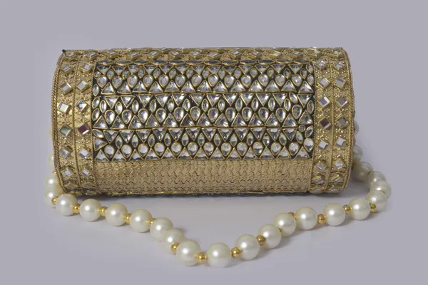 Gold_Tazmeena_Regal_Kundan_Clutch_Bag_With_Stone_Highlights_And_Luxe_Pearl_Strap