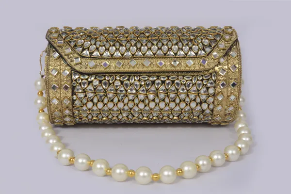 Gold_Tazmeena_Regal_Kundan_Clutch_Bag_With_Stone_Highlights_And_Luxe_Pearl_Strap