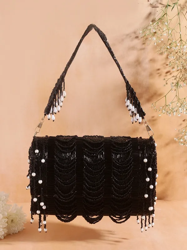 Midnight_Black_Beaded_Shoulder_Bag_with_Cascading_Pearl_Drops_and_Layered_Fringe_Detailing