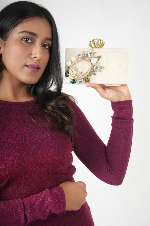 Ivory_Crystal_Embellished_Resin_Clutch_With_Velvet_Lining_For_Women