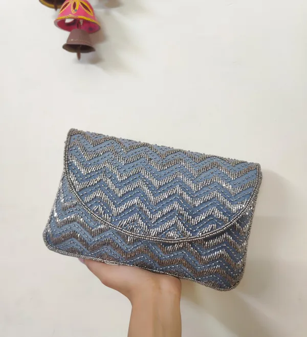 Blue_Katdana_Zigzag_Flap_Clutch_Bag