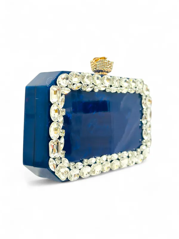Royal_Blue_Clutch_Navy_Marbled_With_Crystal_Frame_&_Pearl_Clasp