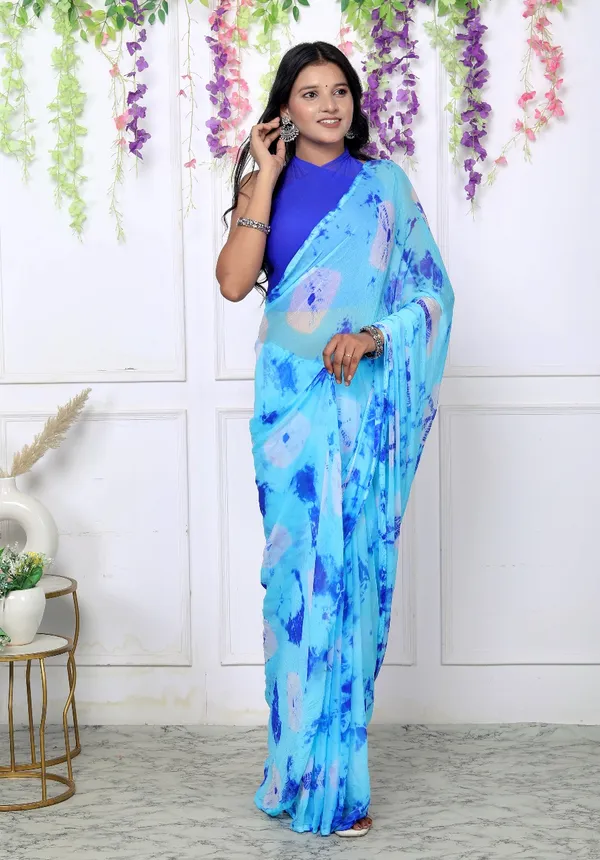 Blue_Bandhani_Printed_Chiffon_Printed_Blue_Sarees_For_Women