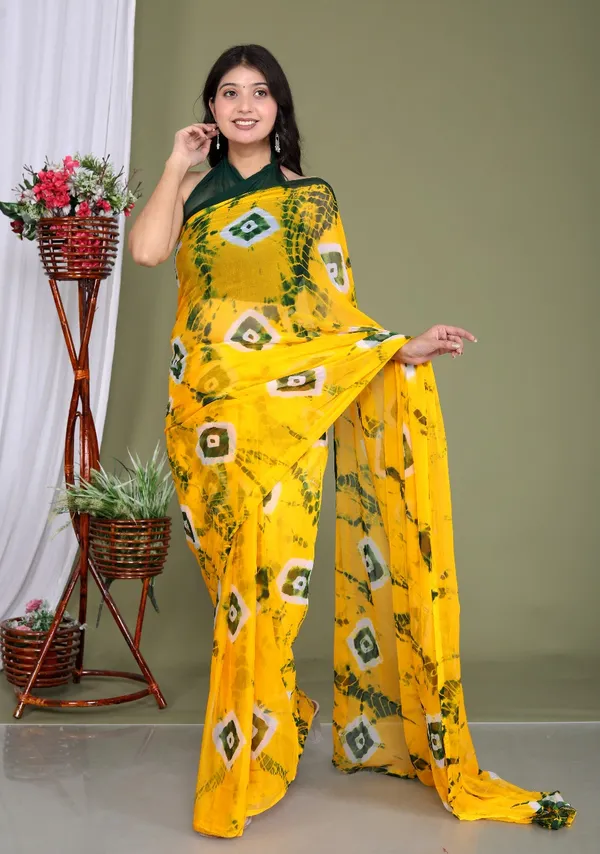 Gold_Pure_Chiffon_Trendy_Bandhini_Saree_Chiffon_Sarees_For_Women