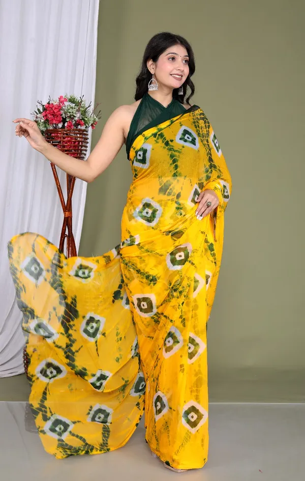 Gold_Pure_Chiffon_Trendy_Bandhini_Saree_Chiffon_Sarees_For_Women