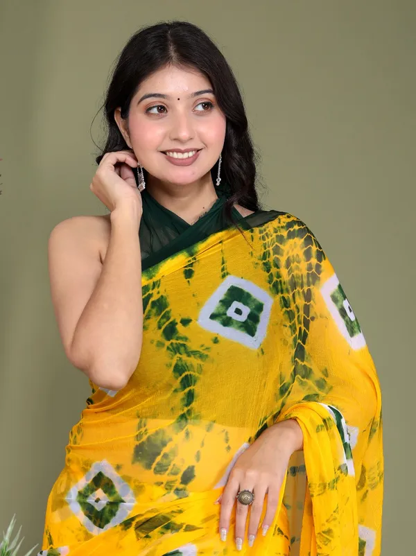 Gold_Pure_Chiffon_Trendy_Bandhini_Saree_Chiffon_Sarees_For_Women