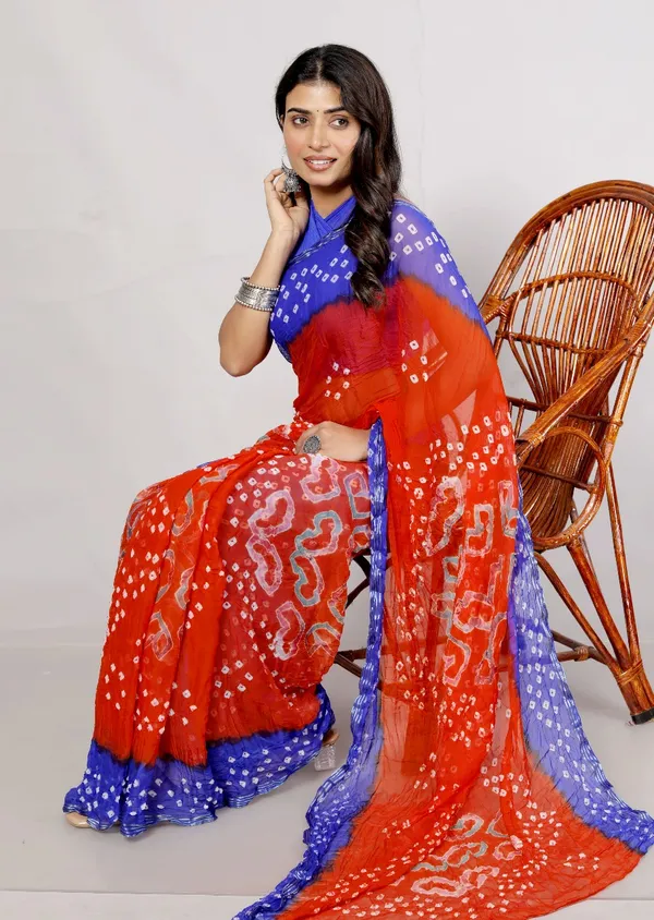 Orange_Chiffon_Printed_Saree_Bollywood_Designer_Stone_Printed_Sarees_For_Women