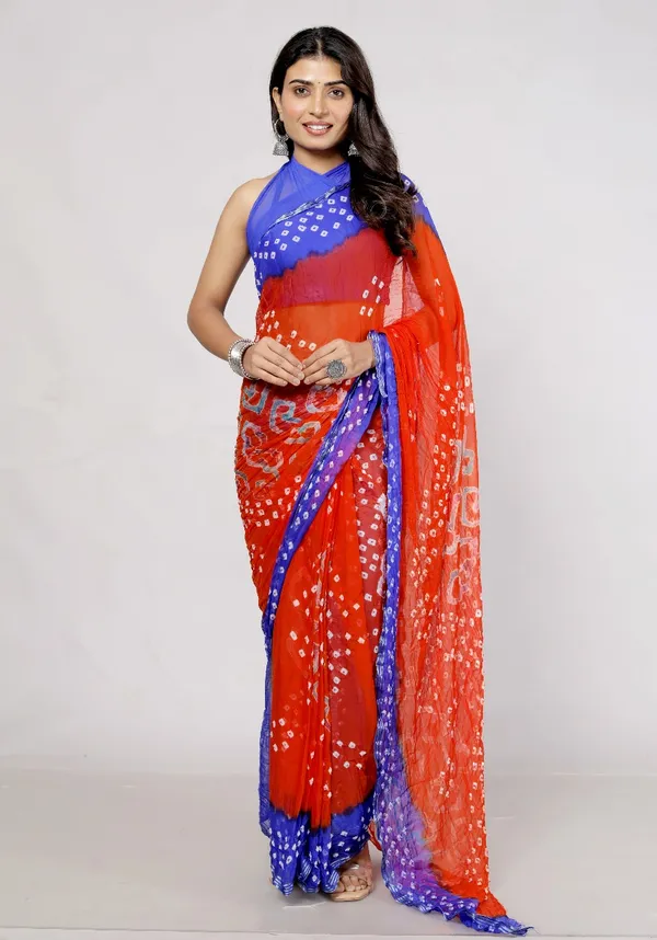 Orange_Chiffon_Printed_Saree_Bollywood_Designer_Stone_Printed_Sarees_For_Women