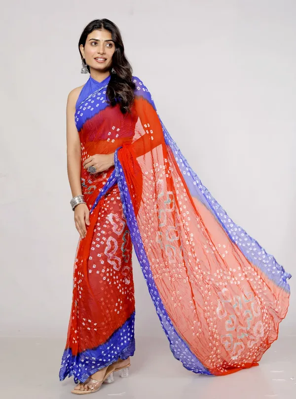 Orange_Chiffon_Printed_Saree_Bollywood_Designer_Stone_Printed_Sarees_For_Women