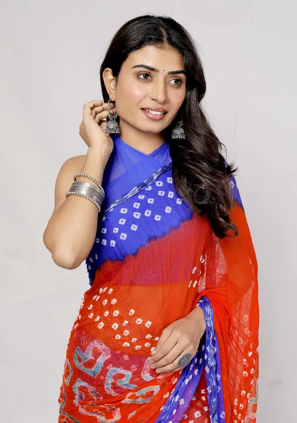 Orange_Chiffon_Printed_Saree_Bollywood_Designer_Stone_Printed_Sarees_For_Women