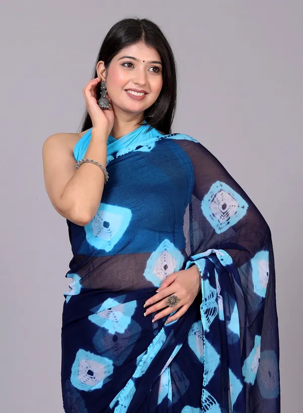 Blue_Pure_Chiffon_Trendy_Bandhini_Chiffon_Sarees_For_Women