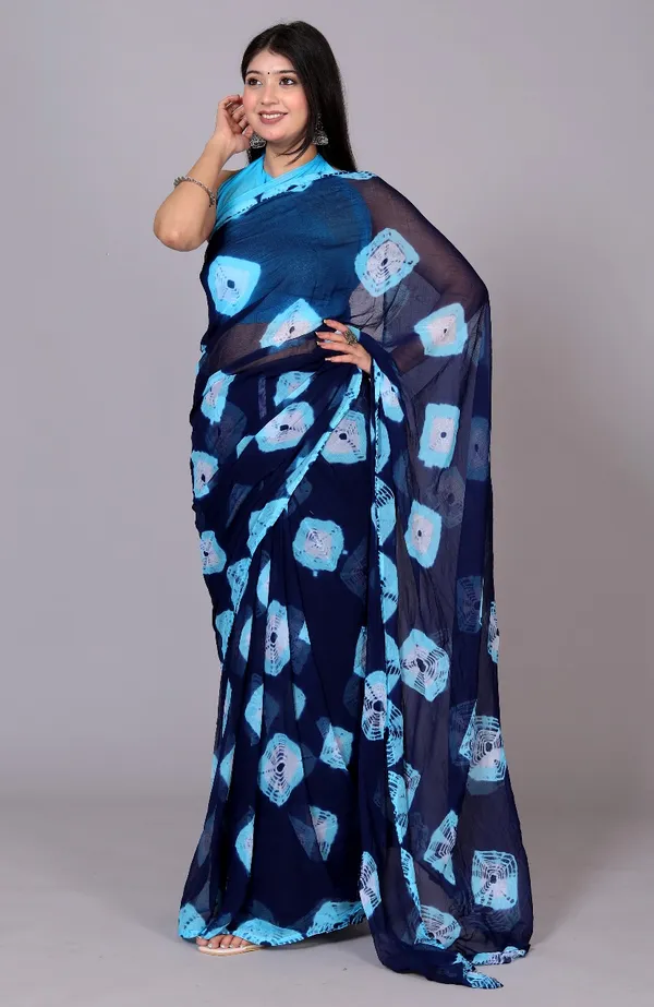 Blue_Pure_Chiffon_Trendy_Bandhini_Chiffon_Sarees_For_Women