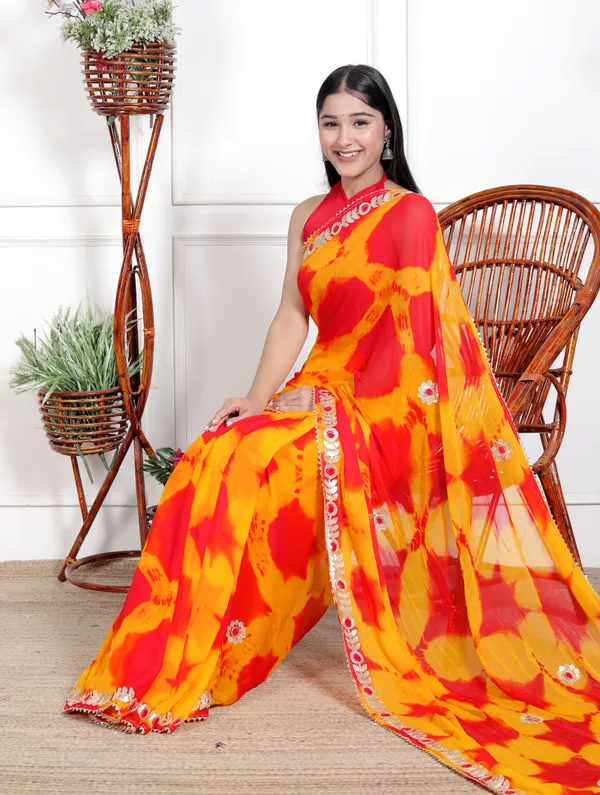 Pure_Chiffon_Stylish_Gotta__Patti_Work_Designer_Printed_Bollywwod_Sarees_For_Women