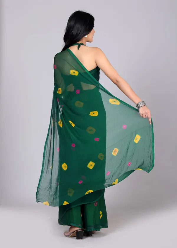 Green_Trendy_Printed_Chiffon_Bandhini_Sarees_For_Women