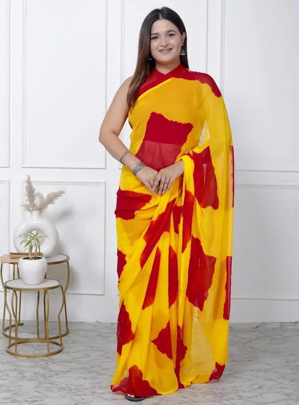 Red_Pure_Chiffon_Printed_Checked_Printed_Sarees_For_Women
