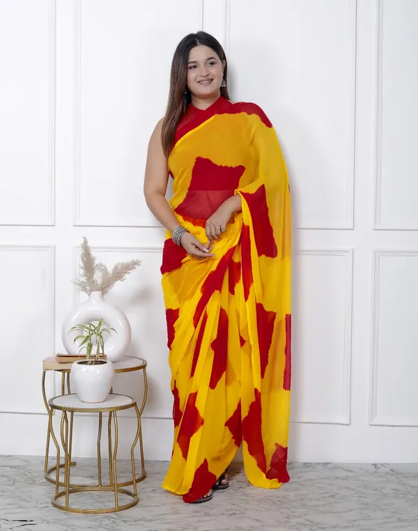 Red_Pure_Chiffon_Printed_Checked_Printed_Sarees_For_Women