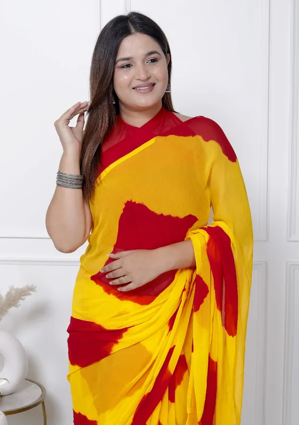 Red_Pure_Chiffon_Printed_Checked_Printed_Sarees_For_Women