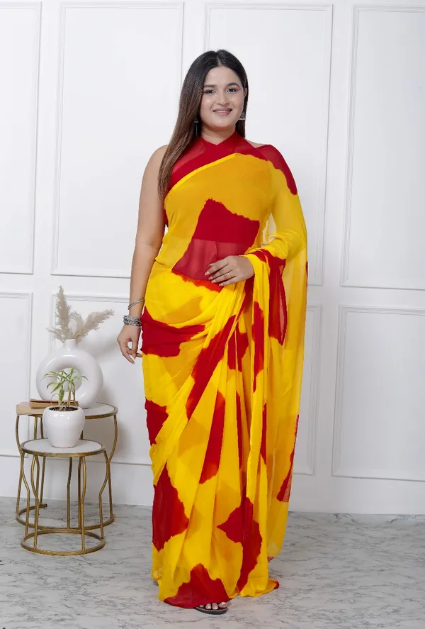 Red_Pure_Chiffon_Printed_Checked_Printed_Sarees_For_Women