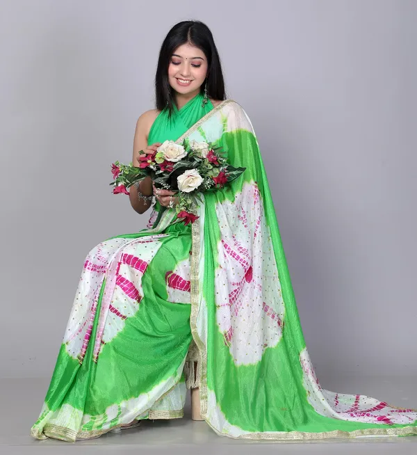 Green_Trendy_Printed_Printed_Shibori_Printed_Stone_Work_Sarees_For_Women