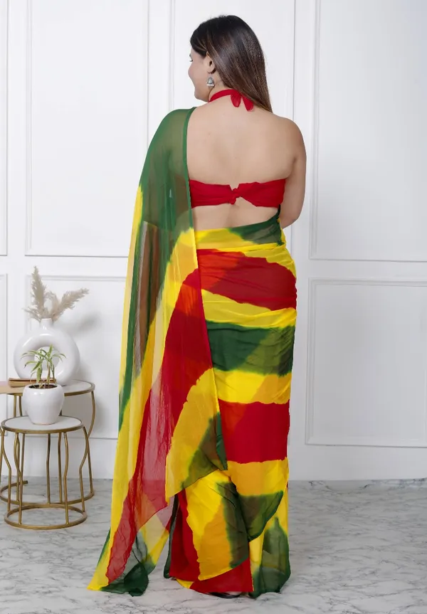 Multicolor_Pure_Chiffon_Printed_Leheriya_Printed_Sarees_For_Women