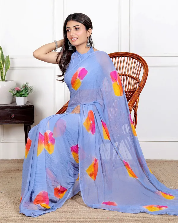 Grey_Pure_Chiffon_Printed_Saree_Bandhini_Printed_Sarees_For_Women
