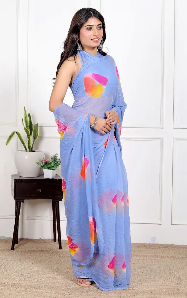 Grey_Pure_Chiffon_Printed_Saree_Bandhini_Printed_Sarees_For_Women