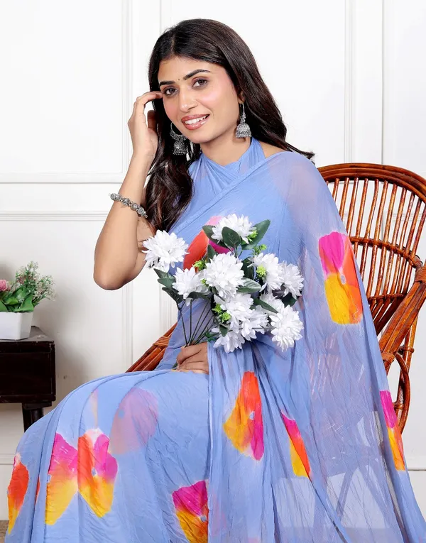 Grey_Pure_Chiffon_Printed_Saree_Bandhini_Printed_Sarees_For_Women